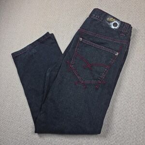 Vintage Y2K eXa Jeans Mens 36x32 Baggy Loose Fit Skater Hip Hop Red Stitch Denim